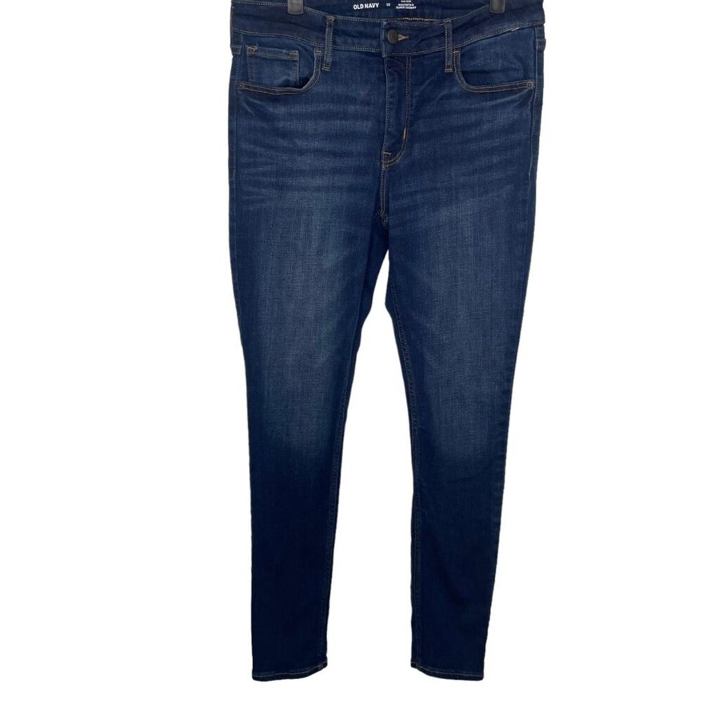 Old Navy Rockstar Super Skinny Jeans Dark Wash Mid-Rise Size 10 Denim
